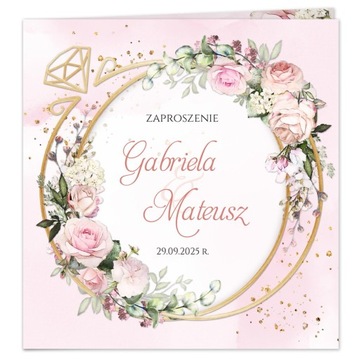 Zaproszenia Ślubne Boho Rustykalne Obrączki