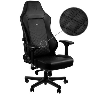 FOTEL NOBLECHAIRS HERO, CZARNY, CZARNE OBSZYCIE