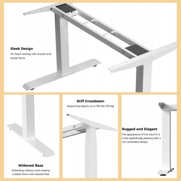 Существующий электрический каркас стола ACGAM 127 см x 170 см x 31,4 см, белый