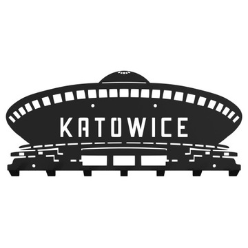 Duży metalowy wieszak wiszący na ubrania klucze loft KATOWICE SPODEK czarny
