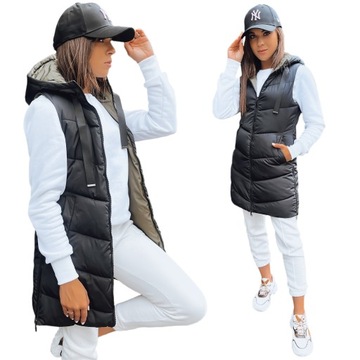 PIKOWANA KAMIZELKA DAMSKA Z KAPTUREM roz. XL