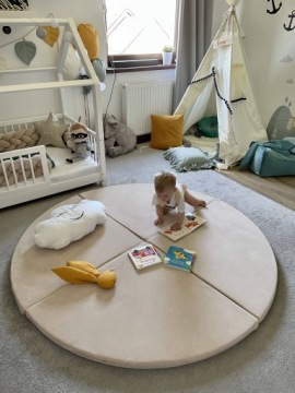 Игровой коврик 160 см для малышей круглый складной