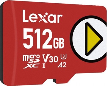 Lexar Play UHS-I 512 ГБ ГБ, micro SDXC, флэш-память класса 10