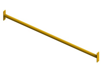 Metalowy drążek uchwyt na plac zabaw 125 cm żółty