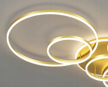 LAMPA WISZĄCA LED RING PLAFON LEDOWY LAMPA PIERŚCIENIOWA ZŁOTA