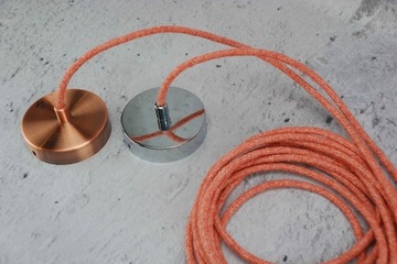 клубничный кабель с натуральной оплеткой лофт-паук