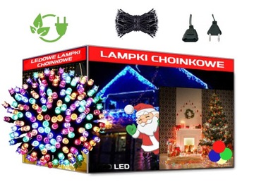 LAMPKI CHOINKOWE 100 LED MULTIKOLOR ŚWIĄTECZNE