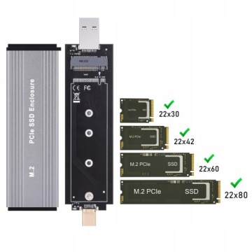 КОРПУС NVME SSD PCIE M.2 USB-C 3.2 10GBPS