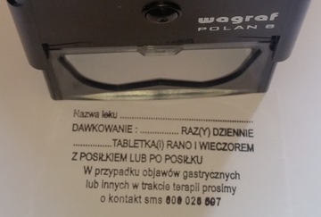 pieczątka lekarska DAWKOWANIE LEKU ułatwia pracę