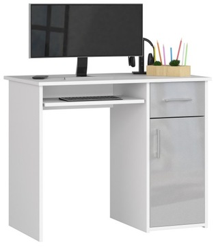 Stojące biurko PIN 90x74x50 cm Biały/Metalik