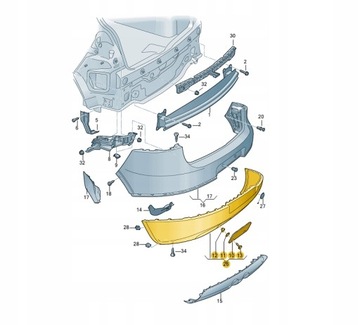 SPOJLER DOKŁADKA ZDERZAKA SPOILER VW Golf V GTI ty