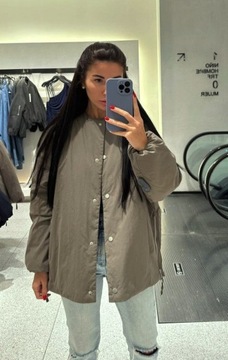 Zara kurtka s 36 bomber khaki wodooporna luźna