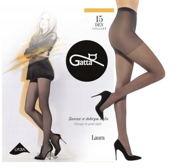 Rajstopy GATTA LAURA lycra 15/20 DEN 4-L topino