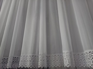 DŁUGA FIRANA WOAL GIPIURA FIRANKA z taśmą SALON BALKON TARAS SZYCIE GRATIS!