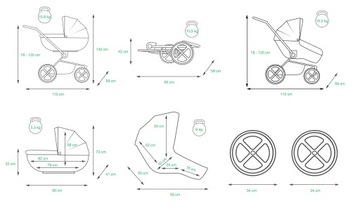WÓZEK DZIECIĘCY ROSSO 4w1 ALUMINIUM + BAZA ISOFIX