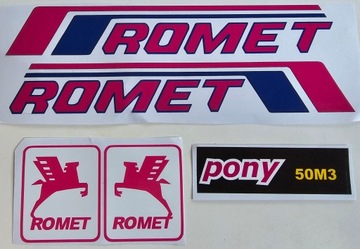 Romet Motorynka naklejki komplet kolory Schowek zbiornik oslona naklejka