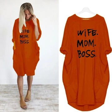 Fashion T-Shirt Dress For Women O-Neck Cotton