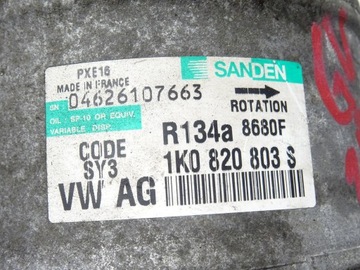 Kompresor Sprężarka klimatyzacji 1K0820803S Bez elektrozaworu