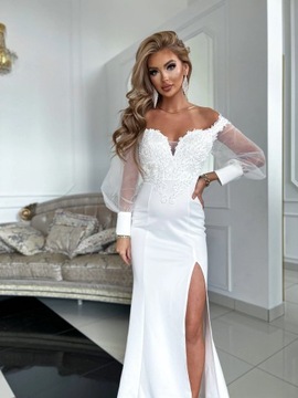 Finesse bis БЕЛОЕ ДЛИННОЕ ПЛАТЬЕ РЫБА XL