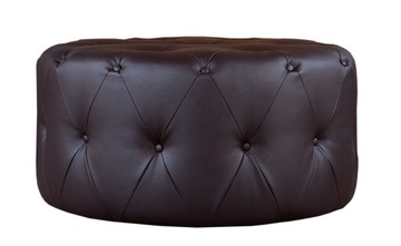 Okrągła Pufa Pikowana Elegancka - Puf - 90 cm