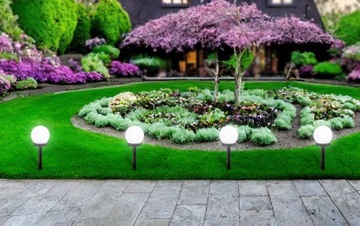 6x СВЕТОДИОДНАЯ СОЛНЕЧНАЯ САДОВАЯ ЛАМПА БЕЛЫЙ ШАР 10см