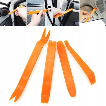 КЛЮЧИ, ИНСТРУМЕНТЫ, ВЕДРА, АВТОМОБИЛЬНЫЕ СЪЕМНИКИ ДЛЯ СНЯТИЯ ОБИВКИ, 4 шт.