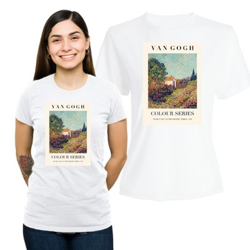 Koszulka Damska z Nadrukiem Bawełniany T-shirt na Prezent Van Gogh obraz L