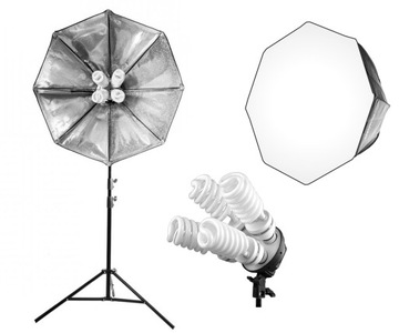 ZESTAW softbox 4x żarówka 1600W statyw 290cm MOCNY