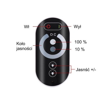 Kontroler ściemniacz LED jeden kolor 18 A pilot RF