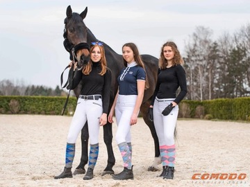 Eleganckie podkolanówki do jazdy konnej w romby