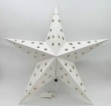 Бумажная звезда Рождественская белая 60см украшение Новогоднее украшение