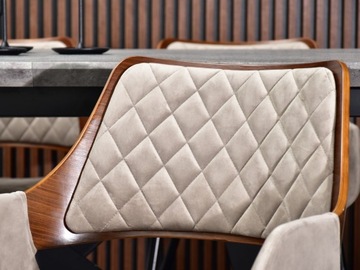 БЕЖЕВЫЙ СТУЛ ИЗ гнутого дерева ОРЕХ МОРГАН НА МЕТАЛЛИЧЕСКИХ НОЖКАХ