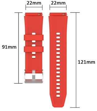 SYLIKONOWY PASEK 22mm do HUAWEI WATCH GT/GT2/GT3/GT4 46/48mm NEON CZERWONY