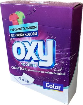 Chusteczki OXY spotless przeciw farbowaniu 25 szt.