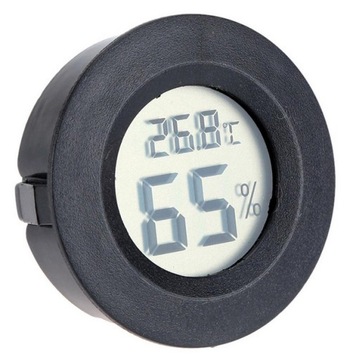 Термометр + гигрометр ЖК-дисплей -50~110°C круглый черный