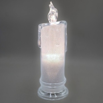 Декоративная светодиодная вставка для свечи Свеча на батарейках 18 см Холодный Белый