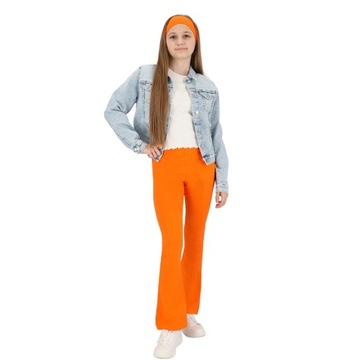 ЛЕГИНГИ ДЕТСКИЕ КОЛОКОЛЬЧИКИ ХЛОПКОВЫЕ ОРАНЖЕВЫЕ 134