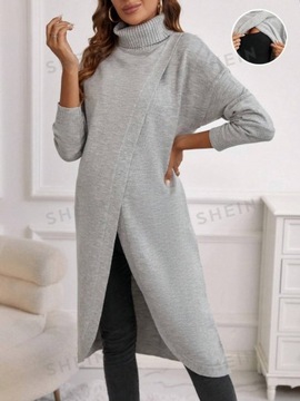 SHEIN MATERNITY SWETER SZARY JEDNOLITY DŁUGI M 467