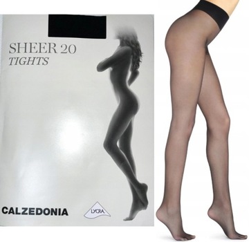 Черные колготки CALZEDONIA прозрачные 20 ден L/40 T.4