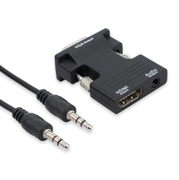АДАПТЕР АДАПТЕР-ПРЕОБРАЗОВАТЕЛЬ HDMI В VGA + АУДИО