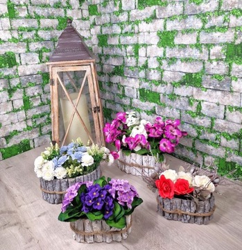 ЦВЕТОЧНЫЙ ГОРШОК, ДЕРЕВЯННАЯ КРЫШКА, КОРА, ПОДНОС ДЛЯ ЦВЕТОЧНОГО ГОРШКА