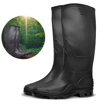 KALOSZE MĘSKIE / DAMSKIE CZARNE WYSOKIE ANTYPOŚLIZGOWE WYGODNE r. 43