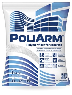 WŁÓKNA POLIMEROWE POLIPROPYLENOWE DO BETONU 40 mm