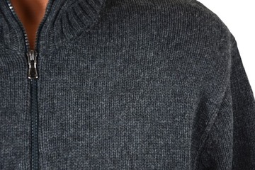 2001 Sweter męski, rozpinany, wełna, szary, rozm XL