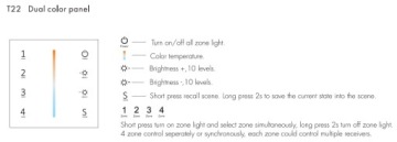 T22(B) RF LED CCT Сенсорная панель 4-зонная летучая мышь