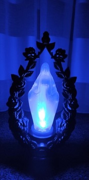 DUŻY LAMPION ZNICZ GRÓB ŚWIECĄCY 37cm LED+BATERIE