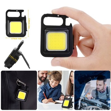 MOCNA MINI LATARKA LED KIESZONKOWA MOCNA METALOWA + BRELOK MAGNES PODSTAWKA