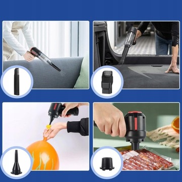 МОЩНЫЙ РУЧНОЙ БЕСПРОВОДНОЙ АВТОМОБИЛЬНЫЙ ПЫЛЕСОС 9000 ПА 120 Вт + 6 КОНЦОВ