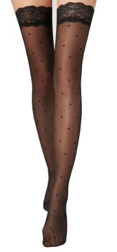 CALZEDONIA pończochy samonośne groszki T.1/2 S/M