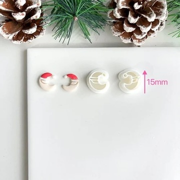 Christmas Soft Pottery Earring Mold Clay Cutter Winter Christmas Tree Santa